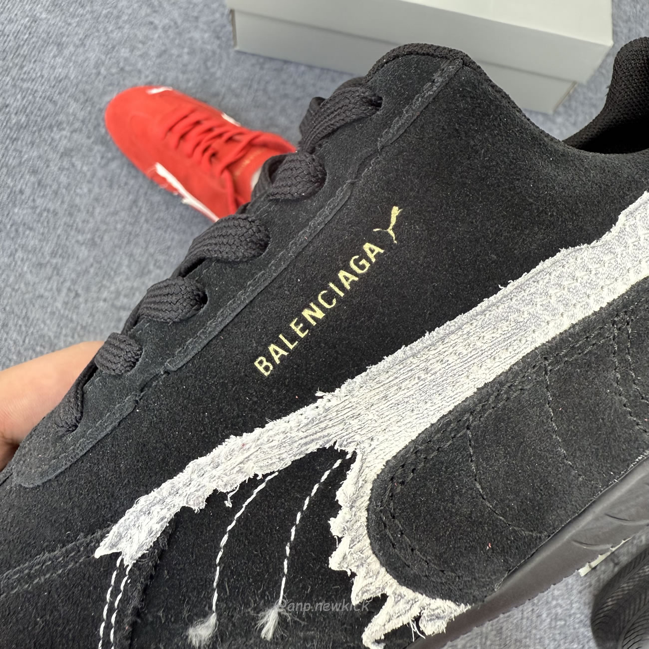 Balenciaga X Puma Ultrasoft Speedcat Sneakers Red White Black (10) - www.newkick.org